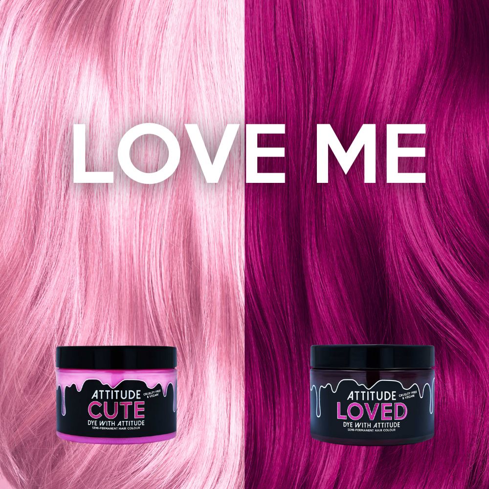 Attitude Hair Dye - LOVE ME duo Semipermanente Haarfärbekombination - Rosa